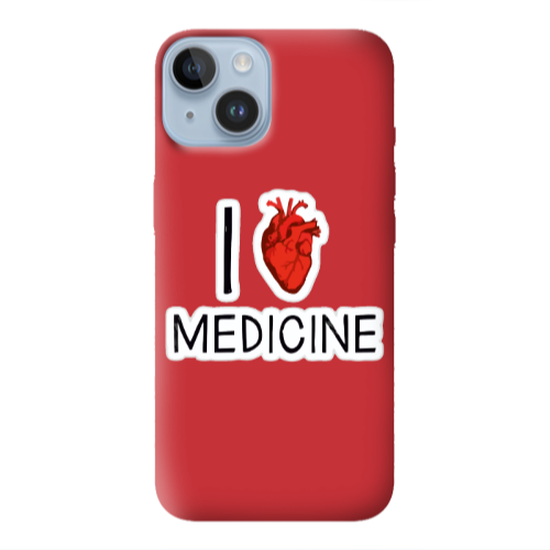 Apple iPhone 14 Plus I Love Medicin Red Colored Silicone TPU Θήκη
