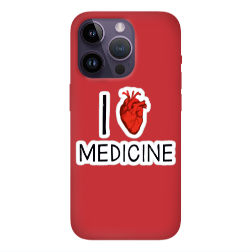 Apple iPhone 14 Pro  I Love Medicin Red Colored Silicone TPU Θήκη