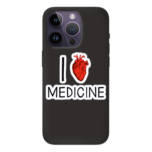 Apple iPhone 14 Pro Max I Love Medicin Black Colored Silicone TPU Θήκη