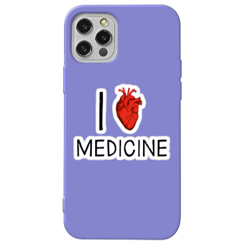 Apple iPhone 13 Pro I Love Medicin Purple Colored Silicone TPU Θήκη