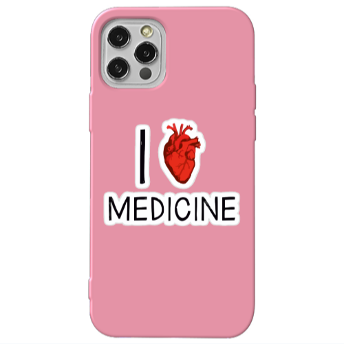 Apple iPhone 13 Pro I Love Medicin Pink Colored Silicone TPU Θήκη