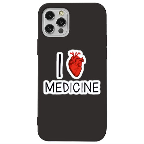 Apple iPhone 13 Pro I Love Medicin Black Colored Silicone TPU Θήκη