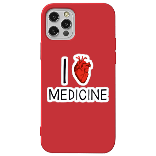 Apple iPhone 13 Pro I Love Medicin Red Colored Silicone TPU Θήκη