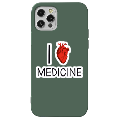 Apple iPhone 13 Pro I Love Medicin Dark Green Colored Silicone TPU Θήκη