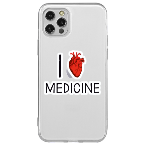 Apple iPhone 12 Pro I Love Medicin Transparent Silicone TPU Θήκη