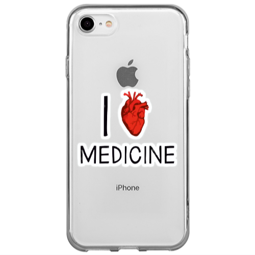 Apple iPhone 7 I Love Medicin Transparent Silicone TPU Θήκη