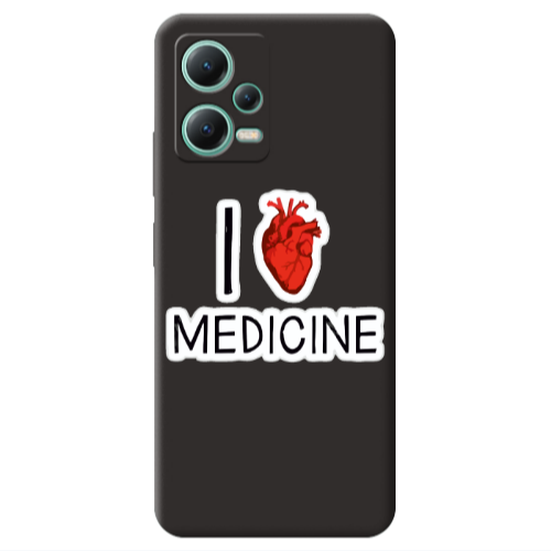 Xiaomi Redmi Note 12 Pro 5G I Love Medicin Black Colored Silicone TPU Θήκη