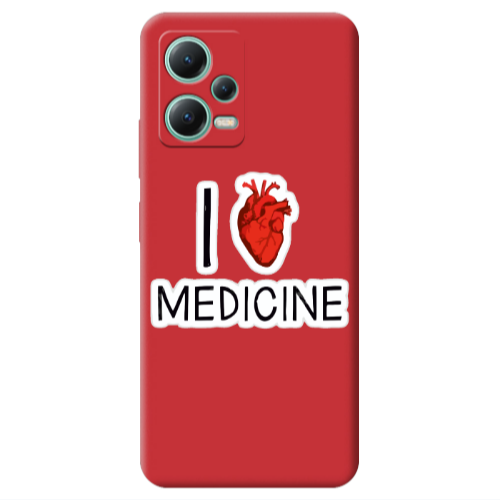 Xiaomi Redmi Note 12 Pro 5G I Love Medicin Red Colored Silicone TPU Θήκη