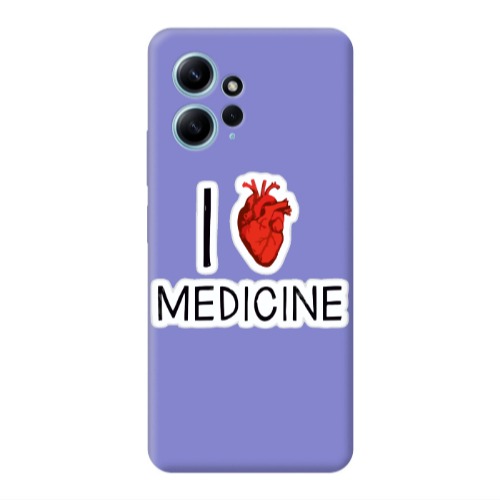 Xiaomi Redmi Note 12 4G I Love Medicin Purple Colored Silicone TPU Θήκη