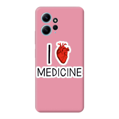 Xiaomi Redmi Note 12 4G I Love Medicin Pink Colored Silicone TPU Θήκη