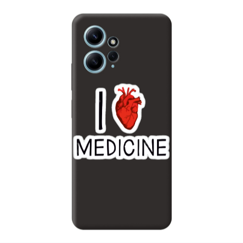 Xiaomi Redmi Note 12 4G I Love Medicin Black Colored Silicone TPU Θήκη