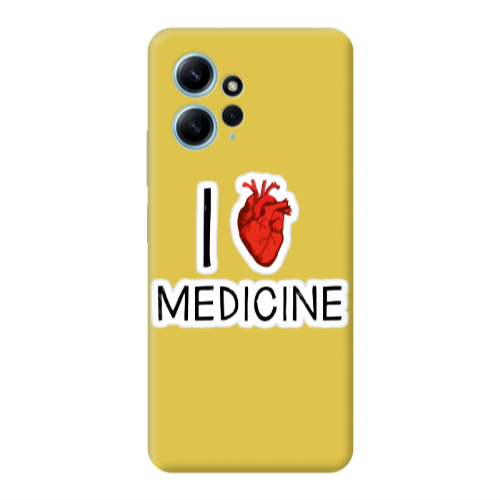 Xiaomi Redmi Note 12 4G I Love Medicin Yellow Colored Silicone TPU Θήκη