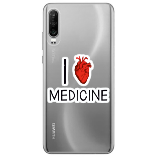 Huawei P30 I Love Medicin Transparent Silicone TPU Θήκη