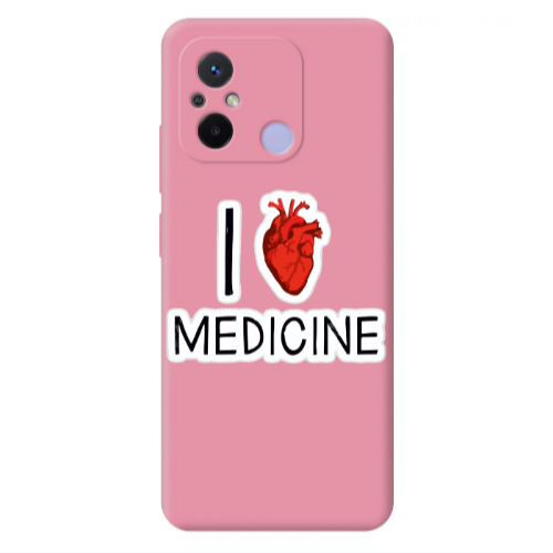 Xiaomi Redmi 12C I Love Medicin Pink Colored Silicone TPU Θήκη