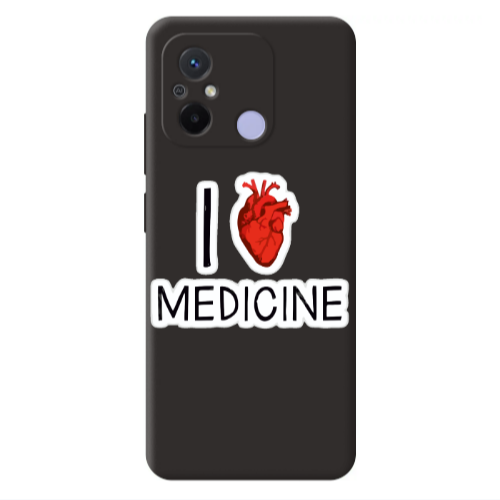 Xiaomi Redmi 12C I Love Medicin Black Colored Silicone TPU Θήκη