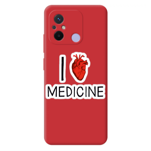 Xiaomi Redmi 12C I Love Medicin Red Colored Silicone TPU Θήκη