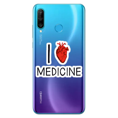 Huawei P30 Lite I Love Medicin Transparent Silicone TPU Θήκη