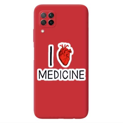 Huawei P40 Lite I Love Medicin Red Colored Silicone TPU Θήκη