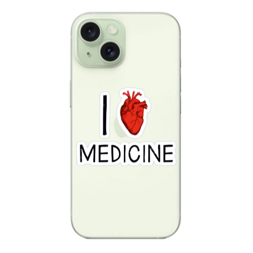 Apple iPhone 15 I Love Medicin Transparent Silicone TPU Θήκη