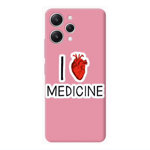 Xiaomi Redmi 12 I Love Medicin Pink Colored Silicone TPU Θήκη