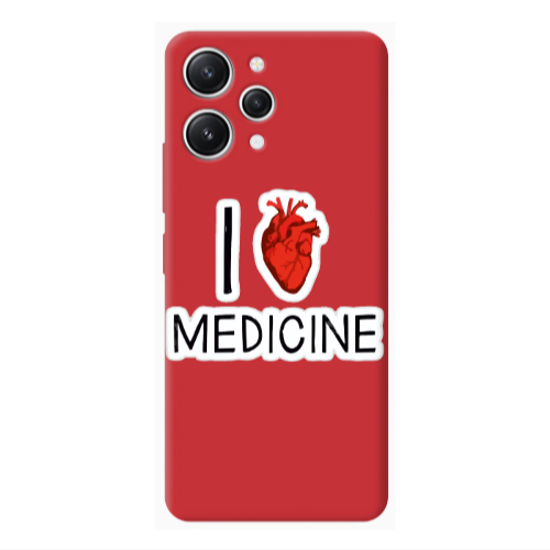 Xiaomi Redmi 12 I Love Medicin Red Colored Silicone TPU Θήκη