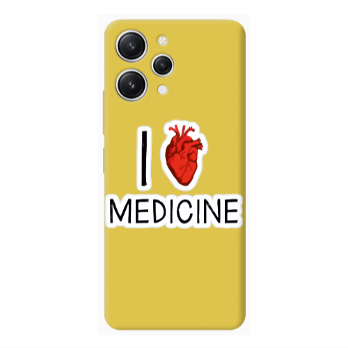 Xiaomi Redmi 12 I Love Medicin Yellow Colored Silicone TPU Θήκη