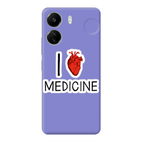Xiaomi Redmi 13C I Love Medicin Purple Colored Silicone TPU Θήκη