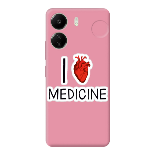 Xiaomi Redmi 13C I Love Medicin Pink Colored Silicone TPU Θήκη