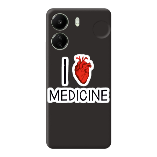 Xiaomi Redmi 13C I Love Medicin Black Colored Silicone TPU Θήκη