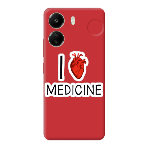 Xiaomi Redmi 13C I Love Medicin Red Colored Silicone TPU Θήκη