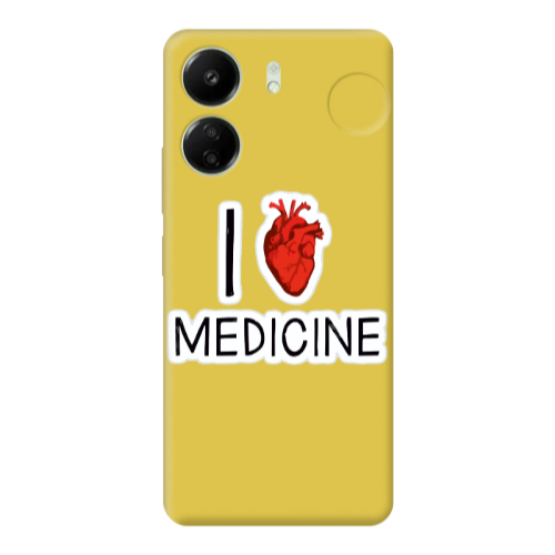 Xiaomi Redmi 13C I Love Medicin Yellow Colored Silicone TPU Θήκη