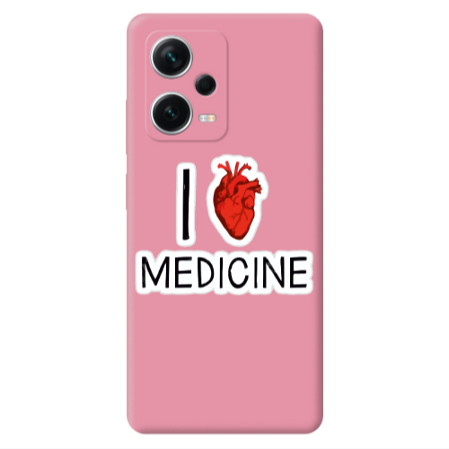 Xiaomi Poco X5 I Love Medicin Pink Colored Silicone TPU Θήκη