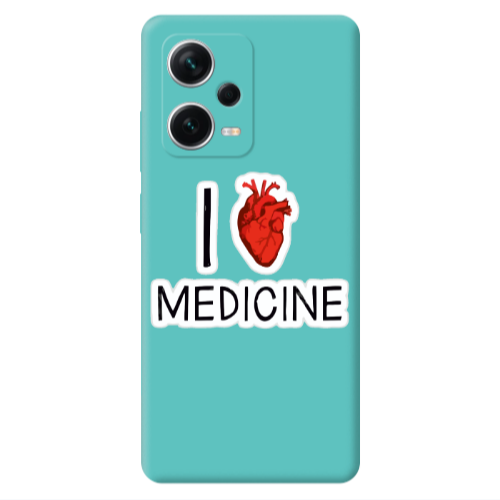 Xiaomi Poco X5 I Love Medicin Turquoise Colored Silicone TPU Θήκη
