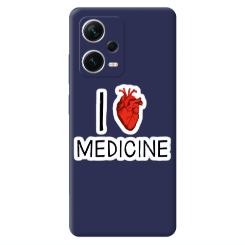 Xiaomi Poco X5 I Love Medicin Dark blue Colored Silicone TPU Θήκη