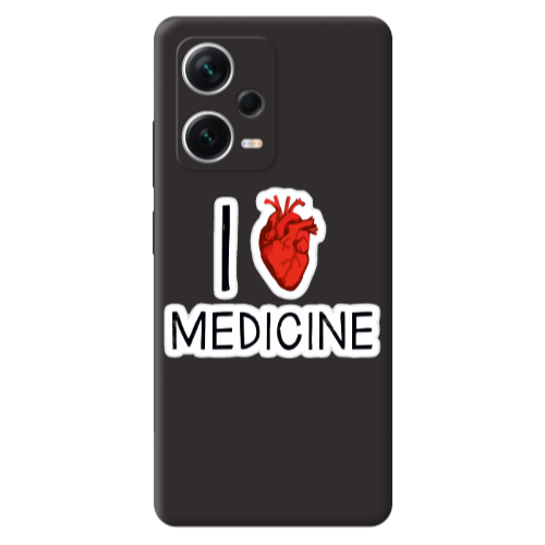 Xiaomi Poco X5 I Love Medicin Black Colored Silicone TPU Θήκη