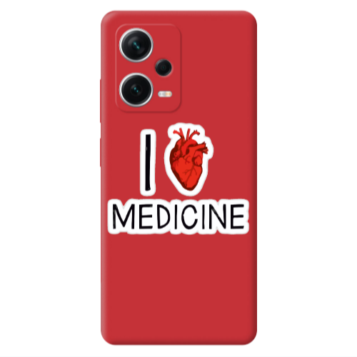 Xiaomi Poco X5 I Love Medicin Red Colored Silicone TPU Θήκη