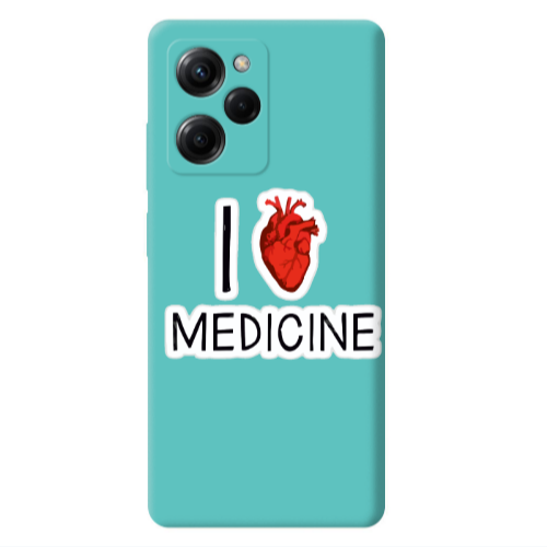 Xiaomi Poco X5 Pro I Love Medicin Turquoise Colored Silicone TPU Θήκη