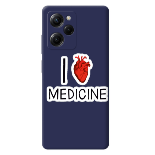 Xiaomi Poco X5 Pro I Love Medicin Dark blue Colored Silicone TPU Θήκη