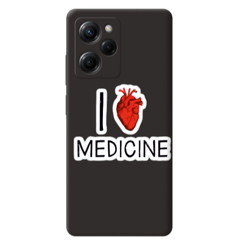 Xiaomi Poco X5 Pro I Love Medicin Black Colored Silicone TPU Θήκη