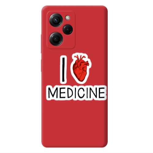 Xiaomi Poco X5 Pro I Love Medicin Red Colored Silicone TPU Θήκη