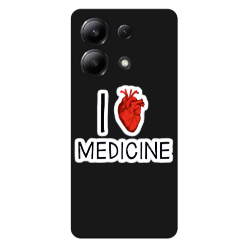 Xiaomi Redmi Note 13 4G I Love Medicin Black Colored Silicone TPU Θήκη