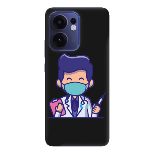 Oppo Reno 13 F Specialist Doctor Black Colored Silicone TPU Θήκη