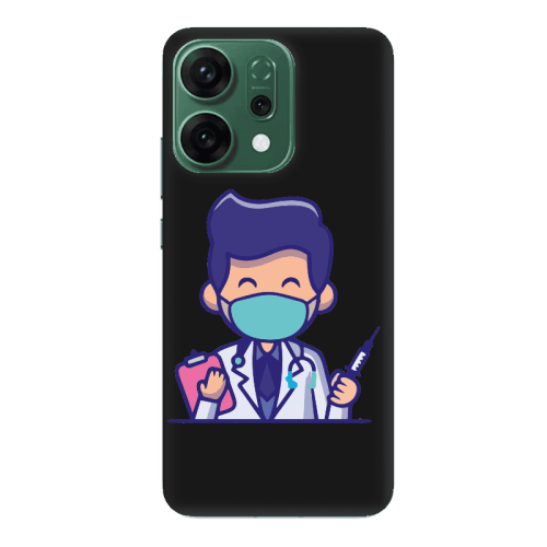 Oppo RENO 14 Specialist Doctor Black Colored Silicone TPU Θήκη