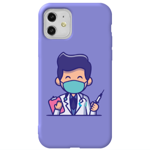 Apple iPhone 11  Specialist Doctor Purple Colored Silicone TPU Θήκη