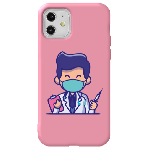Apple iPhone 11  Specialist Doctor Pink Colored Silicone TPU Θήκη
