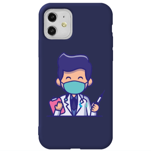 Apple iPhone 11  Specialist Doctor Dark blue Colored Silicone TPU Θήκη