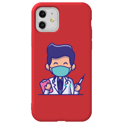 Apple iPhone 11  Specialist Doctor Red Colored Silicone TPU Θήκη
