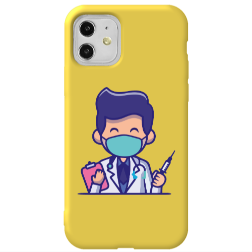 Apple iPhone 11  Specialist Doctor Yellow Colored Silicone TPU Θήκη