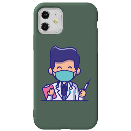 Apple iPhone 11  Specialist Doctor Dark Green Colored Silicone TPU Θήκη