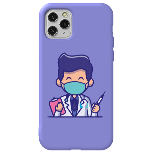Apple iPhone 11 Pro Specialist Doctor Purple Colored Silicone TPU Θήκη